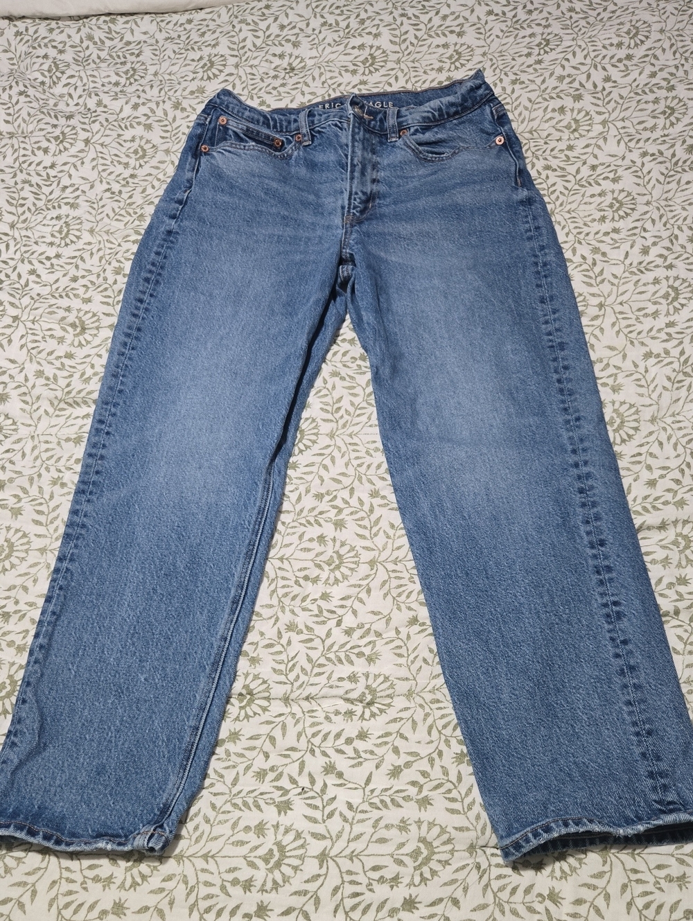 American Eagle Outfitters Womens Super High Rise Ankle Straight-Leg Jeans
